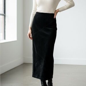 EQUESTRIAN Designs Black Suede Maxi Skirt